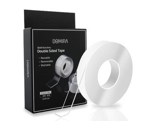DOMIRA Clear Double Sided Waterproof Tape 3m/5m | Strong Nano Magic Tape | Wall Safe Adhesive Strips | Transparent Strong Double Sided Tape For Shower, Leaks, Diy, Outdoor Use (1.8mm*2cm*5m)