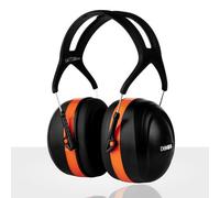 DOMIRA Ear Defenders 37dB - High Performance Hearing Protection Earmuffs, Comfortable Headband, Noise Reduction for Power Tools, Shooting, Airports - Orange/Black or Light Green (Orange And Black)