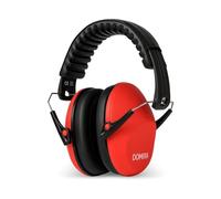 DOMIRA Ear Defenders - Noise Cancelling Ear Muffs For Kids - Hearing Protection, Shooting Ear Defenders, Autism Headphones, Soundproof Ear Muffs For Sleeping, Work & Travel (Red)