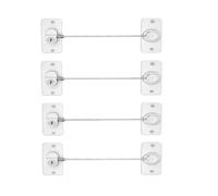 Domira Fridge Lock | Refrigerator Child Safety Lock with 1 Key | Baby Proof Freezer Lock | Cupboard Drawer Lock | Magnetic Child Locks | No Drill Cabinet Locks | White (4, Stander)