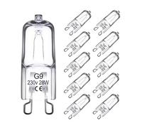 DOMIRA G9 Halogen Bulbs 28W & 25W - Dimmable, Long-Lasting, Warm White Light for Home & Commercial Use - Ideal for Ovens, Wax Burners, Cooker Hoods & Ceiling Lights (28 Watt Bulb, 12, Count)