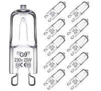 DOMIRA G9 Halogen Bulbs 28W & 25W - Dimmable, Long-Lasting, Warm White Light for Home & Commercial Use - Ideal for Ovens, Wax Burners, Cooker Hoods & Ceiling Lights (25 Watt Bulb, 12, Count)