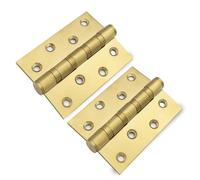 DOMIRA Gold Ball Bearing Hinges, Heavy Duty Steel Door Hinges for Wooden Doors, Durable Polished Butt Hinges for Internal and External Use (Gold, 4'' (101mm) Pack of 2)