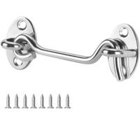 Domira Heavy Duty Chrome Hook And Eye Latch 6 Inch (1 Pack) Stainless Steel Door Lock For Gates, Sheds, Windows & Barns