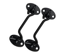 Domira Hook & Eye Latch - Heavy Duty Black Stainless Steel Door Lock | 3, 4, 6, 8 Inch | Gate Hook and Eye Latch for Doors, Sheds, Windows, Barns, Sliding Doors, and Wooden Gates (Pack of 2 & 4)