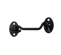 DOMIRA Hook & Eye Latch - Heavy Duty Black Stainless Steel Door Lock | 3, 4, 6, 8 Inch | Gate Hook and Eye Latch for Doors, Sheds, Windows, Barns, Sliding Doors, and Wooden Gates (Black, 8 Inch)