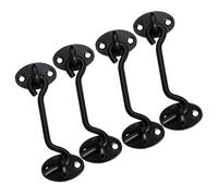 Domira Hook & Eye Latch - Heavy Duty Black Stainless Steel Door Lock | 3, 4, 6, 8 Inch | Gate Hook and Eye Latch for Doors, Sheds, Windows, Barns, Sliding Doors, and Wooden Gates (Pack of 2 & 4)