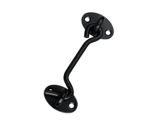 DOMIRA Hook & Eye Latch - Heavy Duty Black Stainless Steel Door Lock | 3, 4, 6, 8 Inch | Gate Hook and Eye Latch for Doors, Sheds, Windows, Barns, Sliding Doors, and Wooden Gates (Black, 6 Inch)