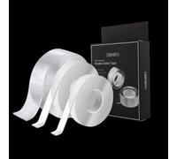 DOMIRA Nano Double Sided Tape Heavy Duty - Wall Safe Transparent Waterproof Reusable Adhesive Elf Tape, 2mm Thickness (3M / 5M Length)