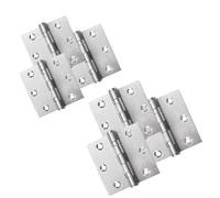 DOMIRA Polished Chrome Ball Bearing Hinges, Heavy Duty Steel Door Hinges for Wooden Doors, Durable Chrome Butt Hinges for Internal and External Use. (3" (76mm) - Pack of 6)