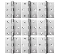 DOMIRA Polished Chrome Ball Bearing Hinges, Heavy Duty Steel Door Hinges for Wooden Doors, Durable Chrome Butt Hinges for Internal and External Use. (3" (76mm) - Pack of 9)