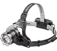 DOMIRA Rechargeable Head Torch - 5000LM Super Bright LED Headlamp with 6 Modes, Red Warning Light, Zoomable Waterproof, Adjustable USB 5200mAh for Running, Camping, Fishing & Outdoor Use