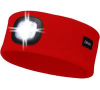 DOMIRA Rechargeable Led Head Torch | Super Bright Headlamp for Running, Camping, Hiking | Waterproof Hard Hat Light | USB Headtorch | Head Lamp for Adults, Kids, Fishing, Mechanic, Work (Red)
