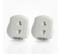 Domira Shaver Plug Adapter Uk - 2 Pin To 3 Pin Electric Toothbrush Charger Plug - Razor Plug Adaptor Uk For Bathroom Socket - Shaving Plug (White, Pack of 2)