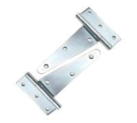 DOMIRA T Hinges Silver Galvanized Steel - Heavy Duty T-Hinge for Shed, Gate, Door, Garage, Fence, Barn - Rust Resistant Outdoor (Galvanizing, 150mm (6"))