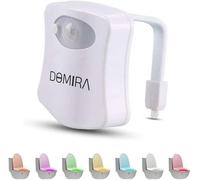 DOMIRA Toilet Light Motion Sensor - Led Bathroom Night Light | Motion Sensor Toilet Light | Stick-on Magnetic Wall Light | Indoor Motion Lights | Battery-Powered Stair Lights (RGB 8 Colors)
