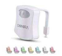DOMIRA Toilet Light Motion Sensor - Led Bathroom Night Light | Motion Sensor Toilet Light | Stick-on Magnetic Wall Light | Indoor Motion Lights | Battery-Powered Stair Lights (RGB 8 Colors)