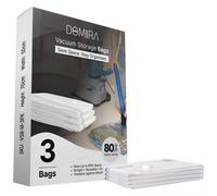 DOMIRA Vacuum Storage Bags - Space Saver Bags For Clothes, Duvets, Travel - 3/9/12 Pack Variations - Airtight Compression Seal - Reusable, Heavy Duty Vacuum Bags (3, M)