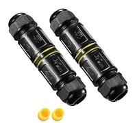 DOMIRA Waterproof IP68 Cable Connector - Outdoor Electrical Wire Connector, Screw Crimping, 400V/25A, Flame Retardant, PA66 Nylon, for 7-10mm Cable Pack of 2