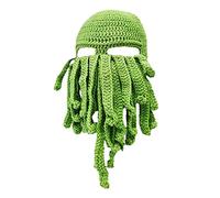 Domire Octopus Tentacle Hat, Adult Crochet with Beard, Funny Squid Mask Prop Halloween Cosplay Costume, Party Decorations, Birthday Party Wedding Supplies