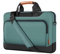DOMISO 13.5-14 Inch Laptop Sleeve Business Briefcase with Shoulder Strap Portable Carrying Case Compatible with MSI Prestige 14/ASUS Chromebook/Dell Latitude/HP ProBook/MacBook/Acer Swift 3,Green