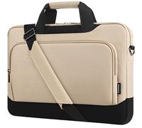 DOMISO 13.5-14 Inch Laptop Sleeve Business Briefcase with Shoulder Strap Portable Carrying Case Compatible with MSI Prestige 14/ASUS Chromebook/Dell Latitude/HP ProBook/MacBook/Acer Swift 3,Beige