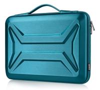 DOMISO 14 Inch Laptop Hard Case,Waterproof Shockproof Hard Shell Laptop Sleeve Protective Case with Retractable Handle for Macbook Air/Lenovo ThinkPad/HP Pavilion 14 Stream 14 / Dell XPS, Teal