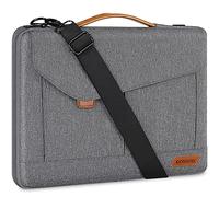 DOMISO 14 Inch Laptop Sleeve Bag Water Resistant Business Briefcase Carrying Shoulder Bag for MacBook Pro/Microsoft Surface Book/HP Stream 14/Dell Latitude/Lenovo,Grey