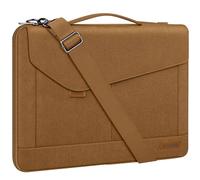 DOMISO 15-15.6 Inch Laptop Sleeve Bag Water Resistant Briefcase Messenger Shoulder Bag for ThinkPad L580/16 MacBook Pro/IdeaPad 320/Dell XPS 15/HP Envy x360/ASUS ROG Zephyrus/Acer Chromebook,Brown