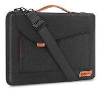DOMISO 15-15.6 Inch Laptop Sleeve Bag Water Resistant Briefcase Messenger Shoulder Bag for ThinkPad L580/16 MacBook Pro/IdeaPad 320/Dell XPS 15/HP Envy x360/ASUS ROG Zephyrus/Acer Chromebook,Black