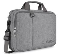 DOMISO 15.6 inch Laptop Bag Business Briefcase Water-resistant Notebook Messenger Shoulder Bag for 15.6" Lenovo Ideapad ThinkPad/ASUS ZenBook Chromebook 15/HP Pavilion 15 Envy 15,Grey