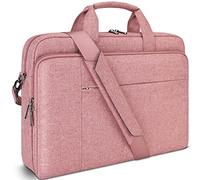 DOMISO 15.6 inch Laptop Bag Computer Messenger Shoulder Bag,Slim Waterproof Briefbag for Men Women to Work Travel School,Compatible with 15-16 inch Lenovo HP Dell Laptop,MacBook Pro 16,Pink
