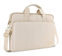 DOMISO 15.6 inch Laptop Case Sleeve Protective Cover Compatible with MacBook Pro 16 M4 M3 M2/Pro Max,15.6-16 inch HP Dell ASUS Lenovo Chromebook,Waterproof Computer Bag with Shoulder Strap,Beige