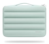 DOMISO 15.6 inch Laptop Sleeve Bag Shockproof Protective Carrying Case Water-Resistant Handbag with Handle Compatible with MacBook/Dell/HP,Mint Green