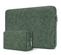 DOMISO 15.6 inch Laptop Sleeve Waterproof Carrying Case with Accessory Bag for Lenovo IdeaPad S510 320 ThinkPad T570 E575 Yoga 720/Dell XPS 15/HP Envy Pavilion/15.6" Notebooks,Dark Green