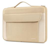 DOMISO 15.6 Inch Laptop Sleeve with Retractable Handle Waterproof Case Protective Cover Compatible with 15-15.6" Laptops, MacBook Pro, HP Envy 15, Dell XPS 15 (Beige)