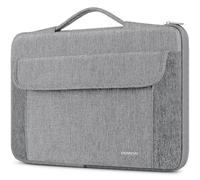 DOMISO 15.6 Inch Laptop Sleeve with Retractable Handle Waterproof Case Protective Cover Compatible with 15-15.6" Laptops, MacBook Pro, HP Envy 15, Dell XPS 15 (Gray)