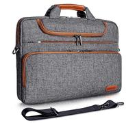 DOMISO 15.6 Inch Multi-Functional Laptop Sleeve Business Briefcase Waterproof Messenger Shoulder Bag for 15"-15.6" Laptops/Apple/Lenovo IdeaPad/Acer Aspire/HP ENVY 15 / XPS 15, Dark Grey