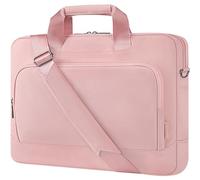 DOMISO 17-17.3 Inch Laptop Sleeve Business Briefcase Laptop Shoulder Bag Compatible with 17" Laptops/ 17.3" HP Pavilion 17/MSI GS73VR Stealth Pro/Dell/Acer/ASUS,Pink