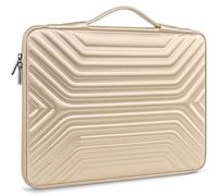 DOMISO 17" Shockproof Waterproof Laptop Sleeve with Handle Lightweight Soft EVA Tablet Protective Case Bag for 17-17.3 Inch Notebook/Dell/Lenovo/Acer/HP/MSI/ASUS, Gold