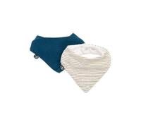 Domiva - Set of 2 Bandana Mussels Tu Indigo Striped Cotton Gauze Bibs