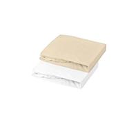 domiva Set of 2 Fitted Sheets 60 x 120 cm Jersey White/Pebbles