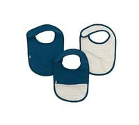 DOMIVA - Set of 3 Cotton Gauze Indigo Muslin Bibs 0-6 Months