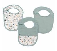 Domiva - Set of 3 Mussel Bibs 0-6 Months Cotton Gases Celadon