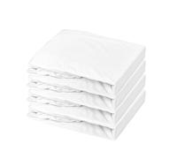 Domiva Set of 4 Fitted Sheets Combed Cotton/M2 White