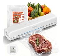 DOMIVIO Vacuum Sealer Machine, 65kPa Food Vacuum Sealer with Cutter and 20 Bags 4 Modes for Dry & Moist Foods, Compact Sous Vide Sealing Machine for Meal Prep and Food Storage