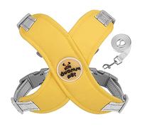 Domkim No Pull Dog Harness and Leash Set for Medium Sized Dogs, Super Comfort Dog Vest Harnesses with Lead Dog Collar for Puppy Running Training 20lbs (Yellow, Medium)