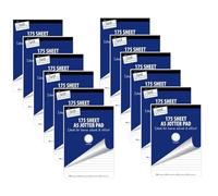 Domkora 12 Pack Jotter Pad A5 Ruled Notebook - Note Pad 175 Sheets Feint Lined White Paper - Reporters Pad Flip Shorthand Notebook - School Notepad College University Students - 100% Recyclable
