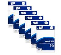 Domkora A4 Plain Notebook Refill Pad Writing Paper - 6 Pack 120 Pages Hole Punched Note Paper - Sketch Pad Folder Binder Ready Study - Work Office School College Filing - 100% Recyclable Eco Pack