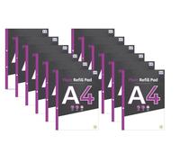 Domkora A4 Plain Refill Pad Notebook Writing Paper - 12 Pack 120 Pages Hole Punched Note Paper - Sketch Pad Folder Binder Ready Study - Work Office School College Filing - 100% Recyclable